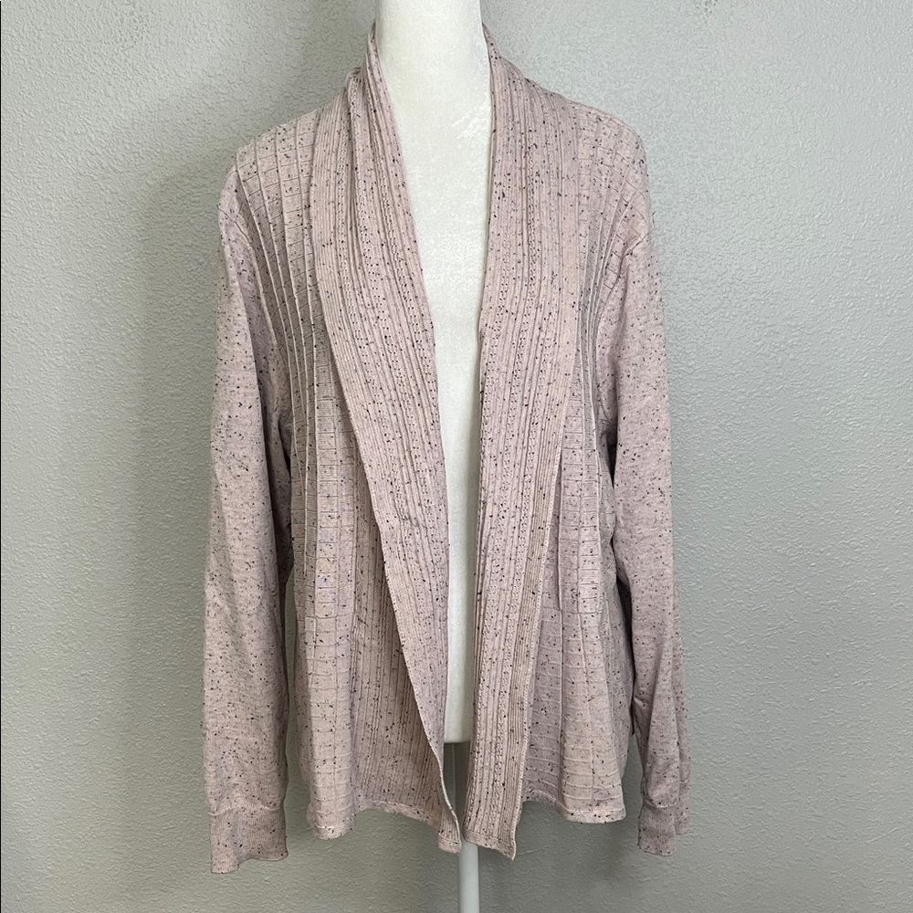 Chloe + Jasmine Pink/Gray Speckled Cardigan Size XL NWT